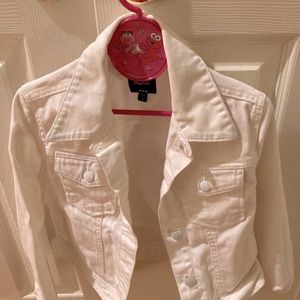 Gap girl’s white denim jacket